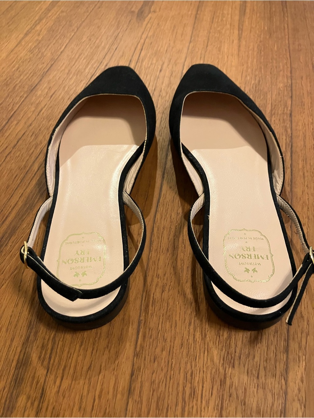 Emerson Fry Slingback Flats Black Suede, size 39 - Picture 6 of 10